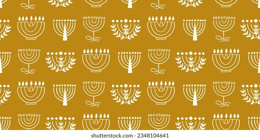 Menorah Seamless-Muster Hanukah Hintergrund-Illustration Bildschirmhintergründe Design
