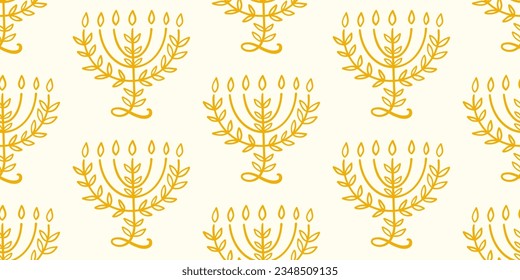 Menorah Seamless Pattern Hanukkah Background Illustration Wallpapers Design