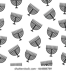 Menorah seamless pattern. Vector illustration.