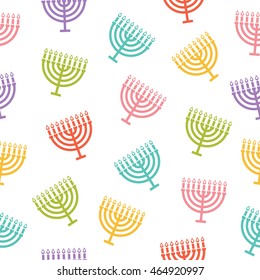 Menorah seamless pattern. Vector illustration.
