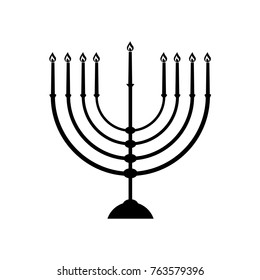 Menorah Silhouette Hanukkah Stock Vector (Royalty Free) 763579396 ...