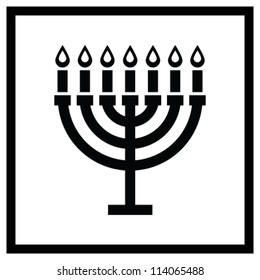 Menorah. Menorah Silhouette. Vector illustration.