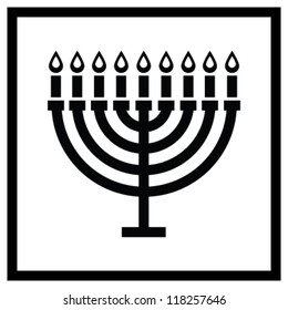 Menorah. Menorah Silhouette. Vector illustration.