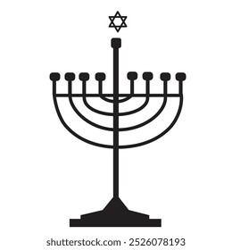 Menorah-Silhouettenvektor	Abbildung, EPS 10 