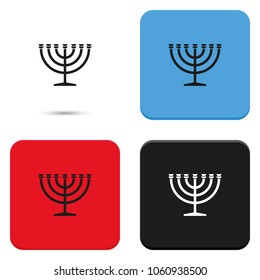 Menorah symbol flat vector icon.