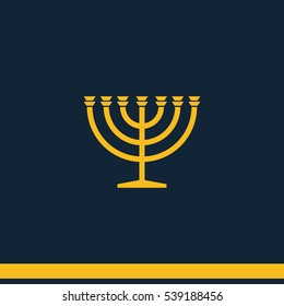 Menorah symbol flat vector icon.