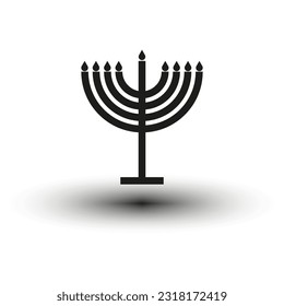 Menorah symbol. Hanukkah sign. Vector illustration. stock image.