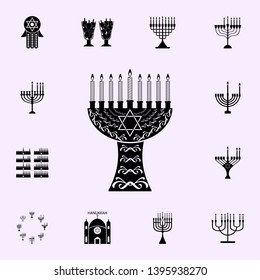 menorah symbol icon. Hanukkah icons universal set for web and mobile