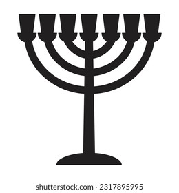 Menorah symbol of Judaism. Illustration isolated on white background.
