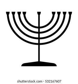 Menorah symbol of Judaism. Illustration isolated on white background.