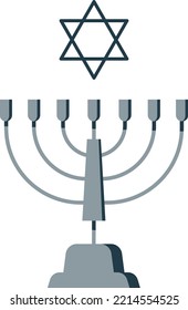 Menorah, symbol of Judaism, Israel. Vector isolated sign.