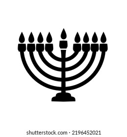 menorah symbol.vector menorah with candle on white background