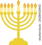 Menorah Traditional Jewish Candle Judaism National icon.