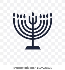 Menorah transparent icon. Menorah symbol design from Religion collection. Simple element vector illustration on transparent background.