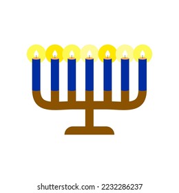 menorah ukraine. Contour icon. Vector illustration. Stock image.