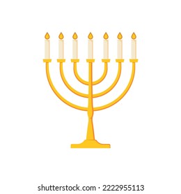 Menorah vector icon hanukkah menora jewish symbol isolated logo. Hanuka icon candlestick