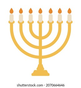 Menorah vector illustration. Flat design for mobile app and web sites. 