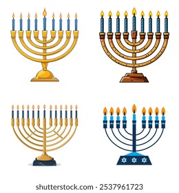 Menorah, Vektorgrafik einzeln auf weißem Hintergrund