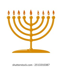 Menorá vetor imagem feliz hanukkah judaísmo feriados religiosos celebração hebraica, candelabro com velas