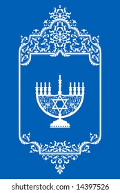 Menorah. Vector israel background