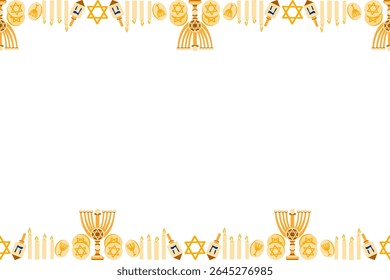 menorahs, dreidels, candles, Stars of David and traditional Jewish symbols. Perfect for greeting cards and festive invitations.