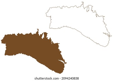 Menorca island (Balearic Islands archipelago, Mediterranean Sea, Kingdom of Spain) map vector illustration, scribble sketch Minorca map