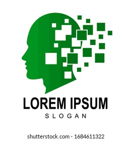 Men's abstract silhouette looks sideways for design and web concepts. Vector illustration