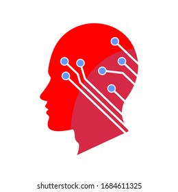 Men's abstract silhouette looks sideways for design and web concepts. Vector illustration