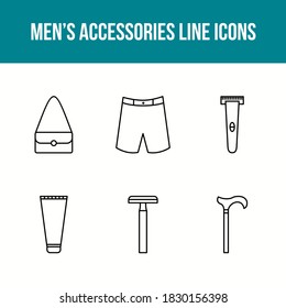 Men's Accessories Vector Icon Set