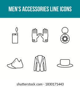 Men's Accessories Vector Icon Set