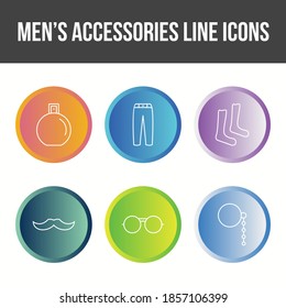 Men's Accessories Vector Icon Set