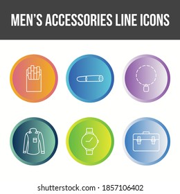 Men's Accessories Vector Icon Set