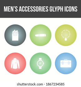 Juego de iconos de vectores para accesorios masculinos