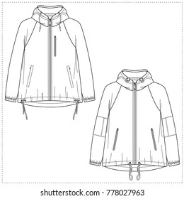 Mens Activewear Jacket CAD Drawing