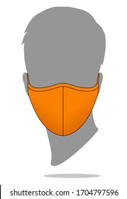 Men's Anti-Dust Orange Face Mask Fabric Vector For Running