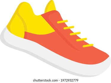 Mens athletic sneaker or footwear Vector color Icon Design, Gym Fitness symbol on white background, Workout exercise equipment stock illustration, Workout Shoes Concept