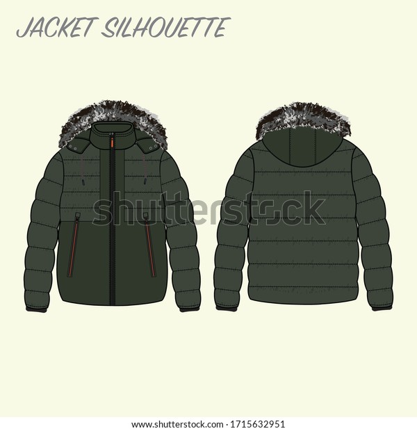 Mens Autumn Winter Jacket Silhouette Stock Vector (Royalty Free ...