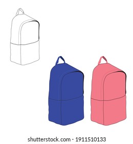 mens backpack vector art design