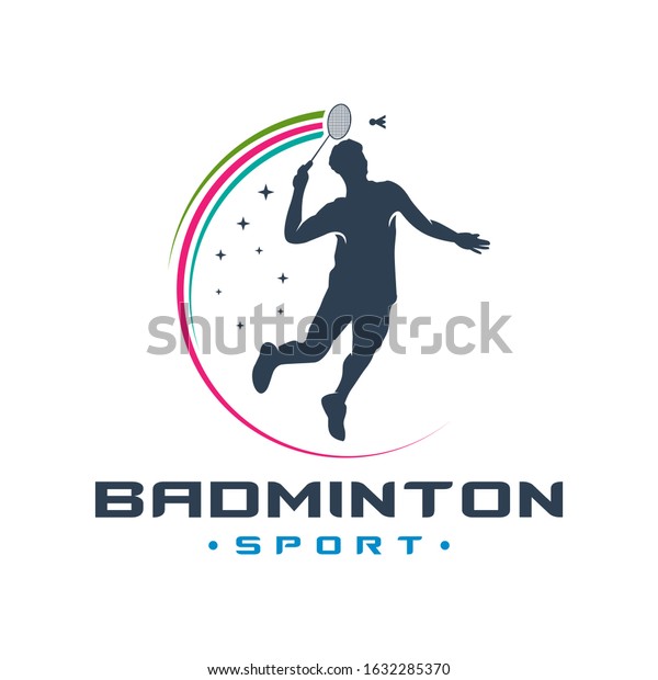 Men\'s badminton sports logo\
design