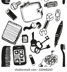 Mens Bag Contents Vector Stock Vector (Royalty Free) 220440265 ...