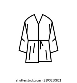 Mens bathrobe after shower vector icon. EPS 10.... outline illustration on white. Man robe symbol.... For any purpose.... Isolated single icon bathrobe. For app, web design, dev, ui, graphic, business