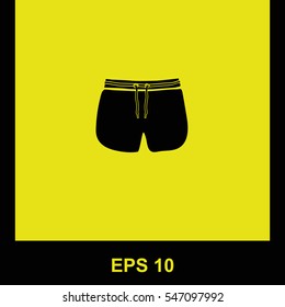 Men's Beach Shorts vector black icon. Isolated illustration. Business picture.