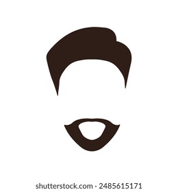 Men's beard and hairstyle. Concept of hair salon, personal care. EPS10
