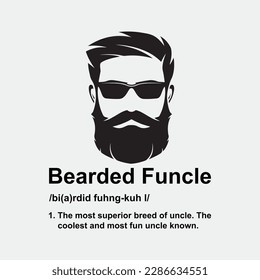 Mens Bearded Funcle Shirt Funny Uncle Definition svg