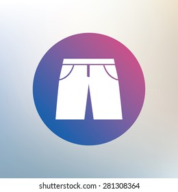 Men's Bermuda shorts sign icon. Clothing symbol. Icon on blurred background. Vector