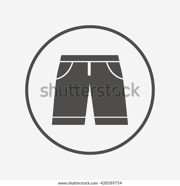 Men\'s Bermuda shorts sign icon. Clothing symbol.\
Flat bermuda shorts icon. Simple design bermuda shorts symbol.\
Bermuda shorts graphic element. Round button with flat bermuda\
shorts icon. Vector