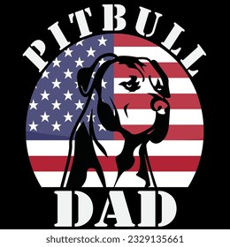 Mens best pitbull dad ever 4th of july t-shirt design