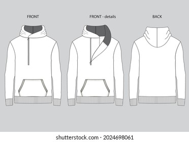 Mens Biker Jacket Flat Sketch Technical Stock Vector (Royalty Free ...