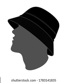 Men's Black Bucket Hat Vector For Template