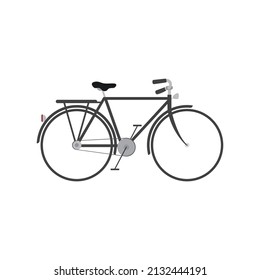 Men's black classic bike on a white background . Vector illustration